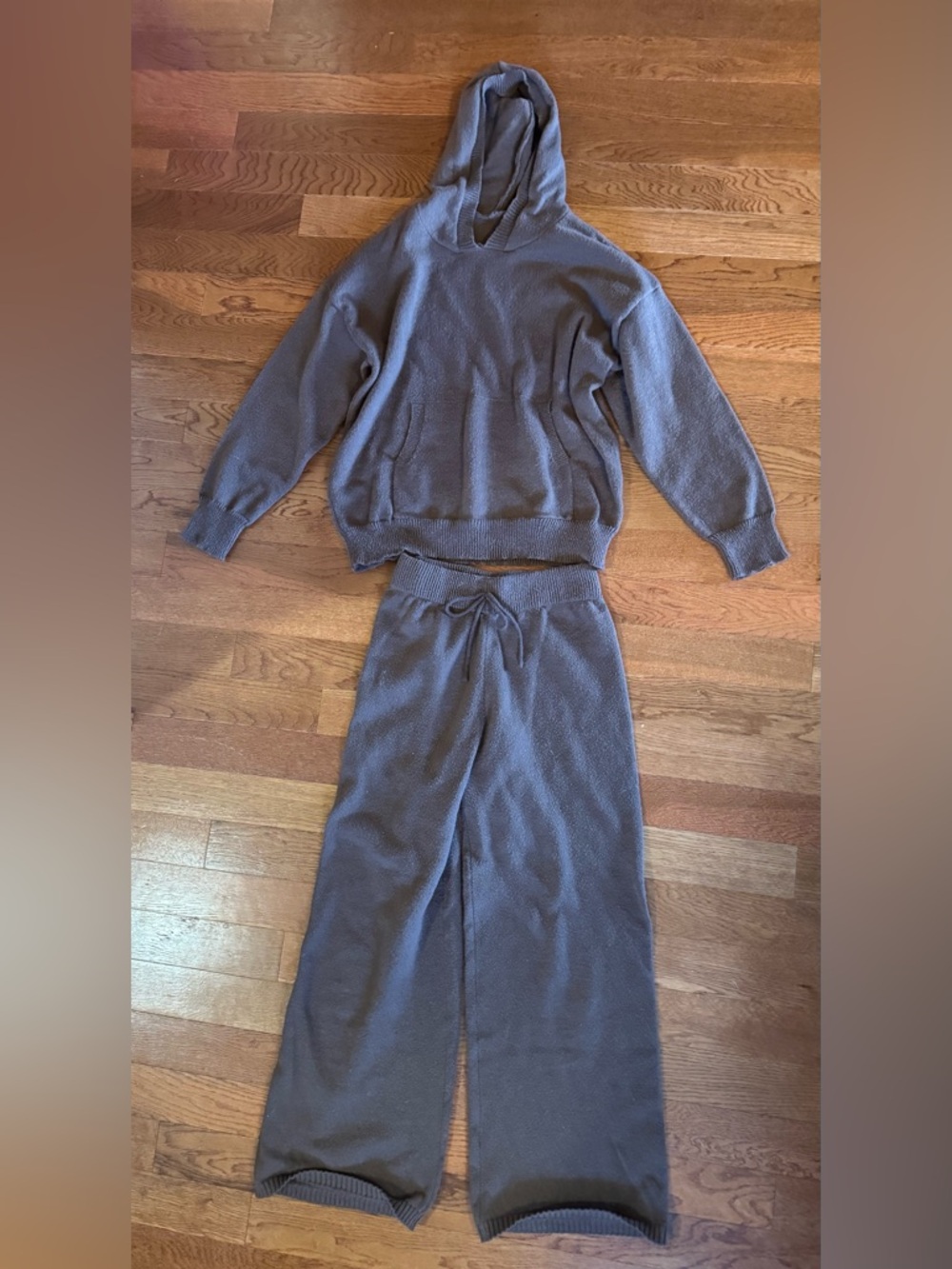 Cozy Two-Piece Hoodie & Wide-Leg Lounge Set - Taupe